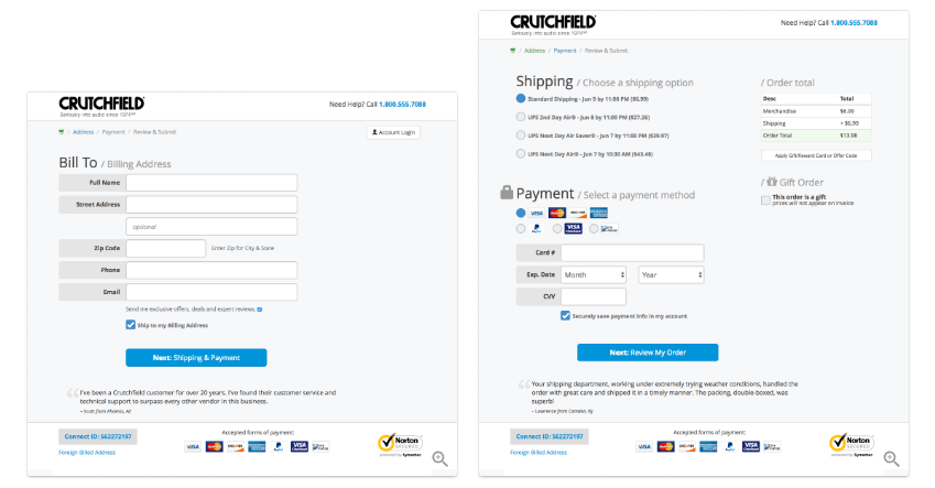 7 Ecommerce User Experience Quick Wins (Making Your Visitors Happy) 11 crutchfield cart