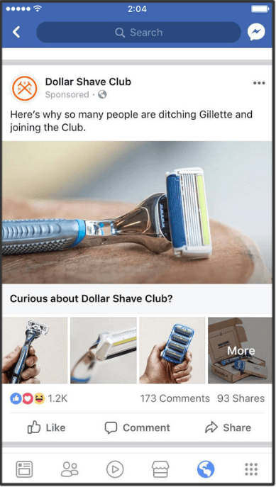 Facebook Ads vs. Google Ads: Which Platform is Best? 2 facebook dollar shave