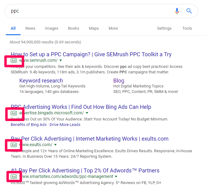 The Beginners Guide To Understanding Google Adsense Vs. Google Ads (AdWords) 3 ppc ad examples 1