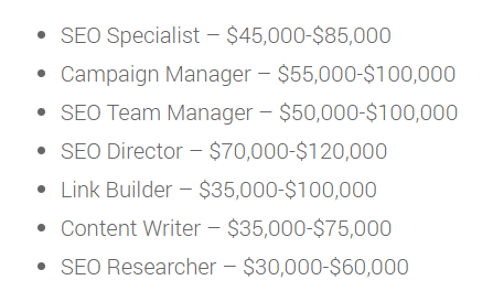 seo specialist salary