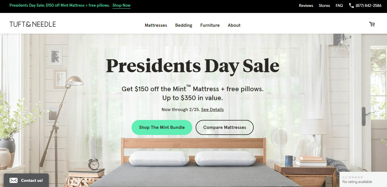 7 Ecommerce User Experience Quick Wins (Making Your Visitors Happy) 1 tuft needle