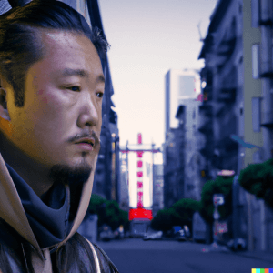 Social Media Reimagined According to the US Public 5 DALL·E 2023 02 22 10.50.39 San Francisco apocalypse year 2100 social media has taken over and people in the streets are suffering with severe anxiety and depression hyper re