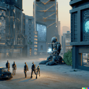 Social Media Reimagined According to the US Public 9 DALL·E 2023 02 22 11.04.46 Austin apocalypse year 2100 people form close communities with people who share the same opinion and refuse to speak to anyone who doesnt have the