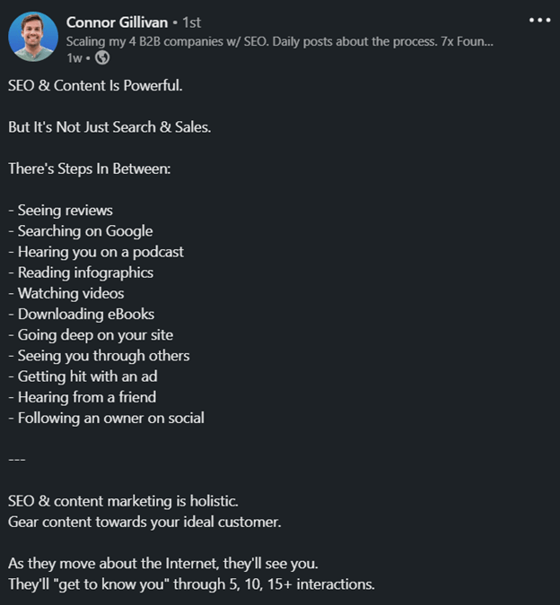 The Pitfalls of Pay-for-Performance SEO: Why It's Best to Avoid 3 connor tweet