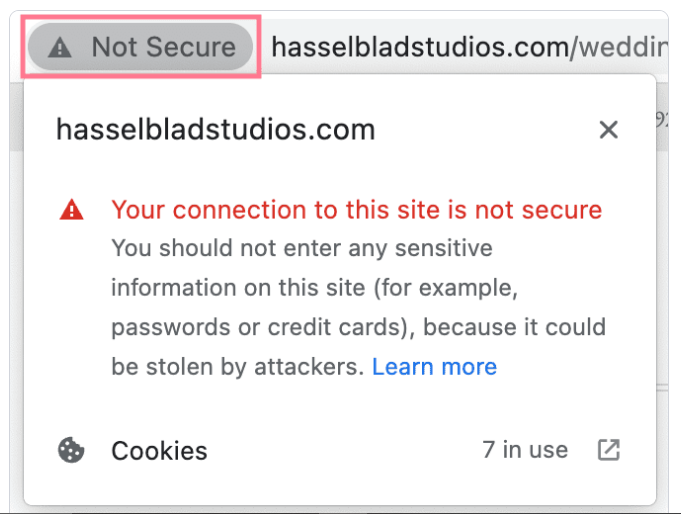 Technical SEO: Why is It Important? 7 Website without HTTPS icon