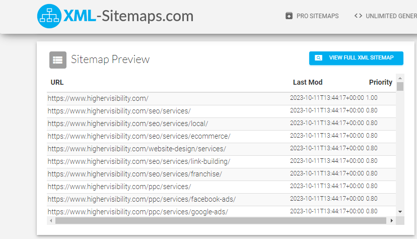 XML Sitemap - technical SEO