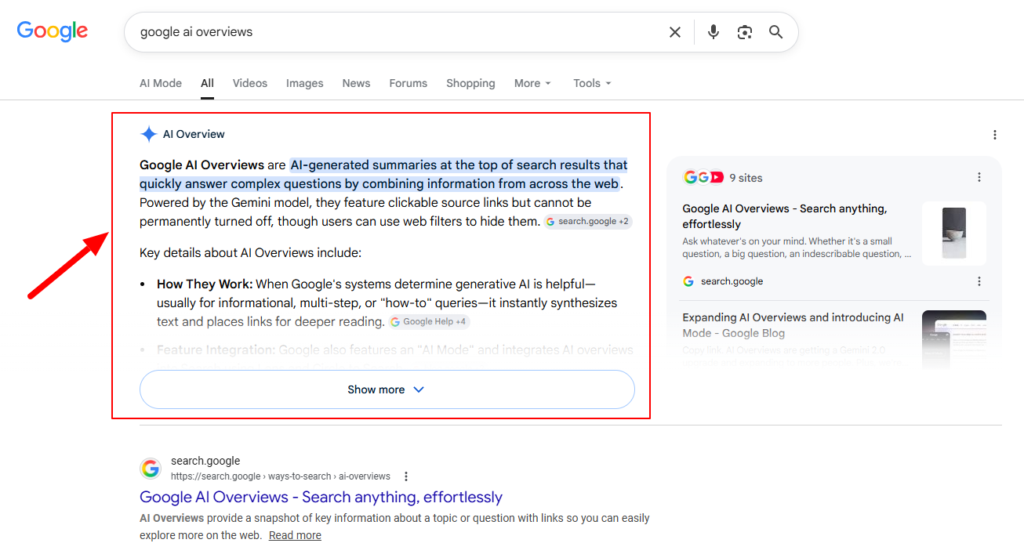 How to Optimize Your Content for Google AI Overviews in 2026 1 google ai overviews Google Search 06 02 2026 09 22 AM